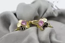 Earrings Vintage Jewlery Amethyst 14K Yellow gold vec028y